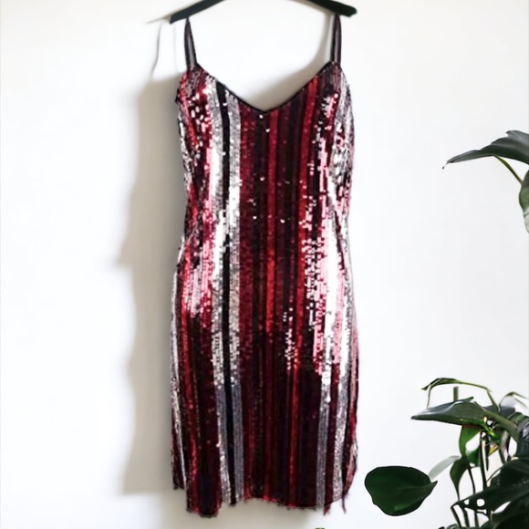 Bar III Sequin Stripe Mini Dress - Picture 7 of 15